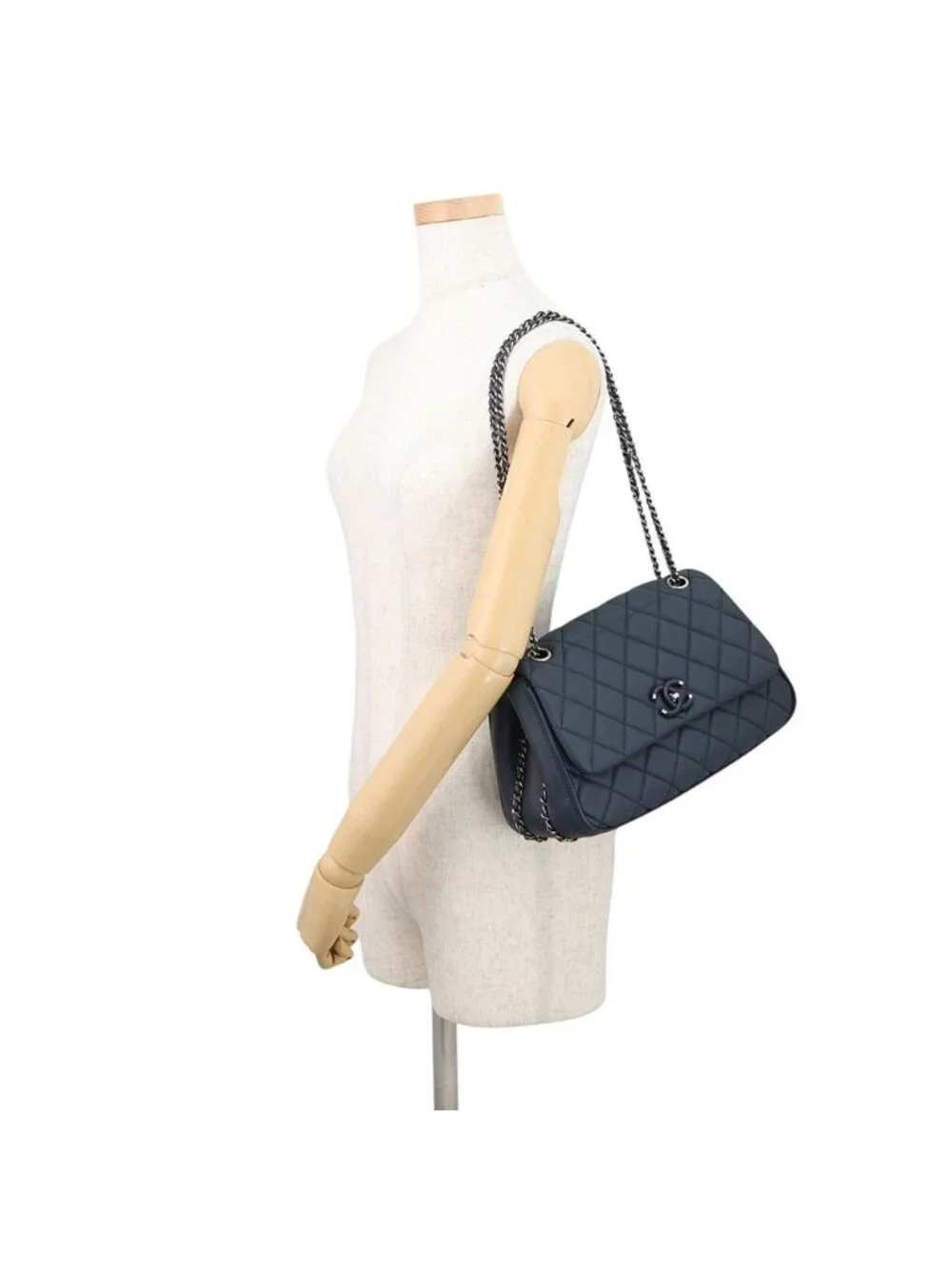 Chanel Chain Shoulder Bag Quilted CC Logo 2-Way